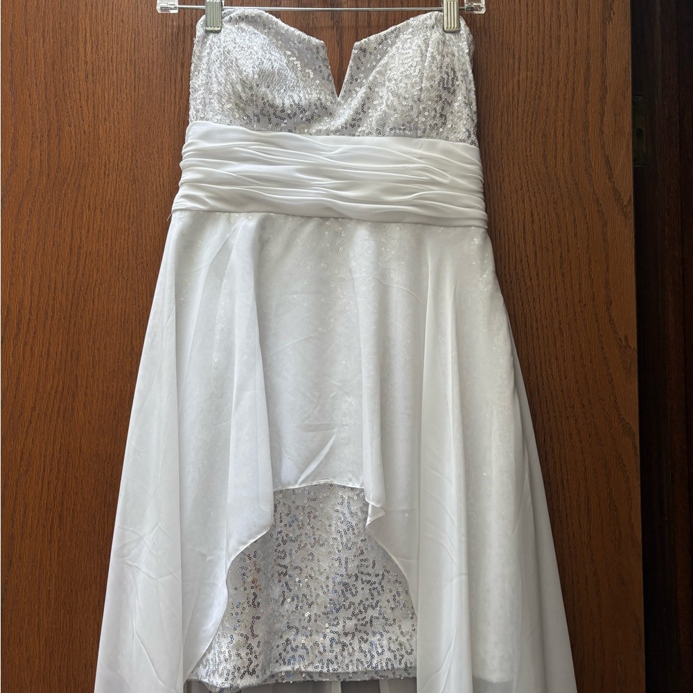 Arden B White and Silver High/Low Dress